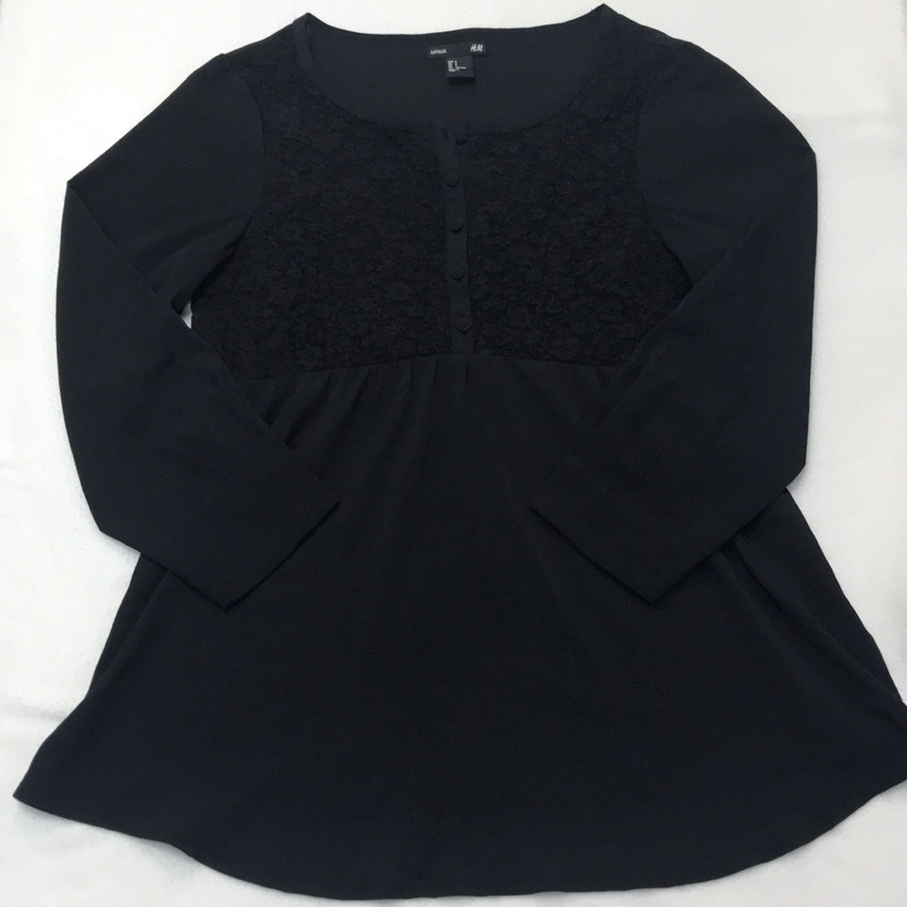 H&M maternity black lace blouse